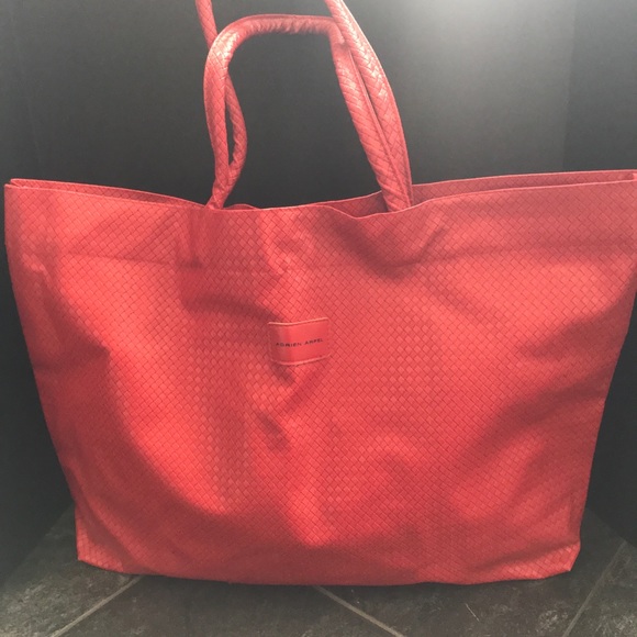Red Vegan Tote - Picture 2 of 7